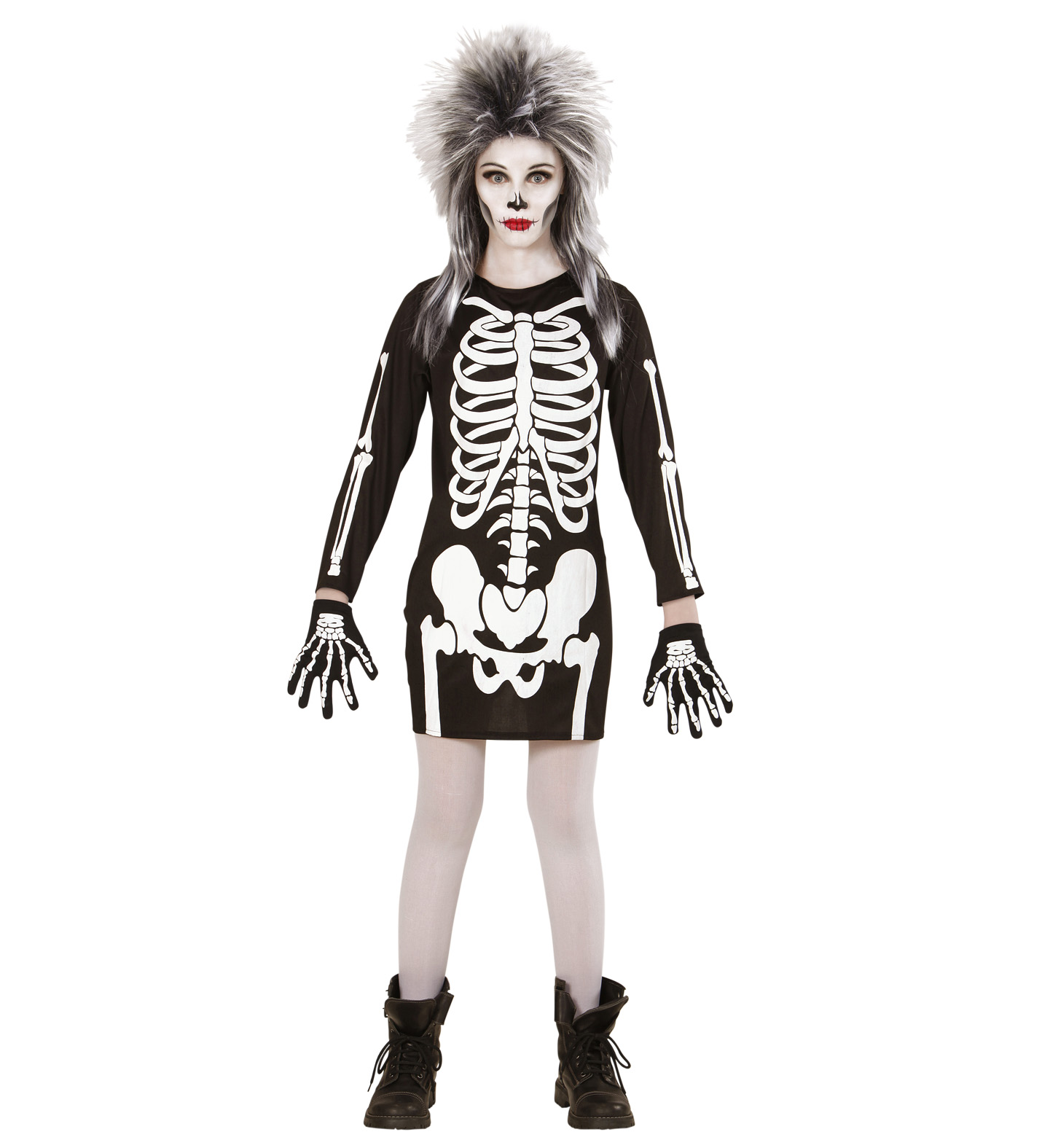 WIDMANN Medias De Esqueleto Para Niña – 70 Den, Perfectas Para Halloween, Carnaval Y Fiestas De Disfraces (talla XL 11-14 Años)